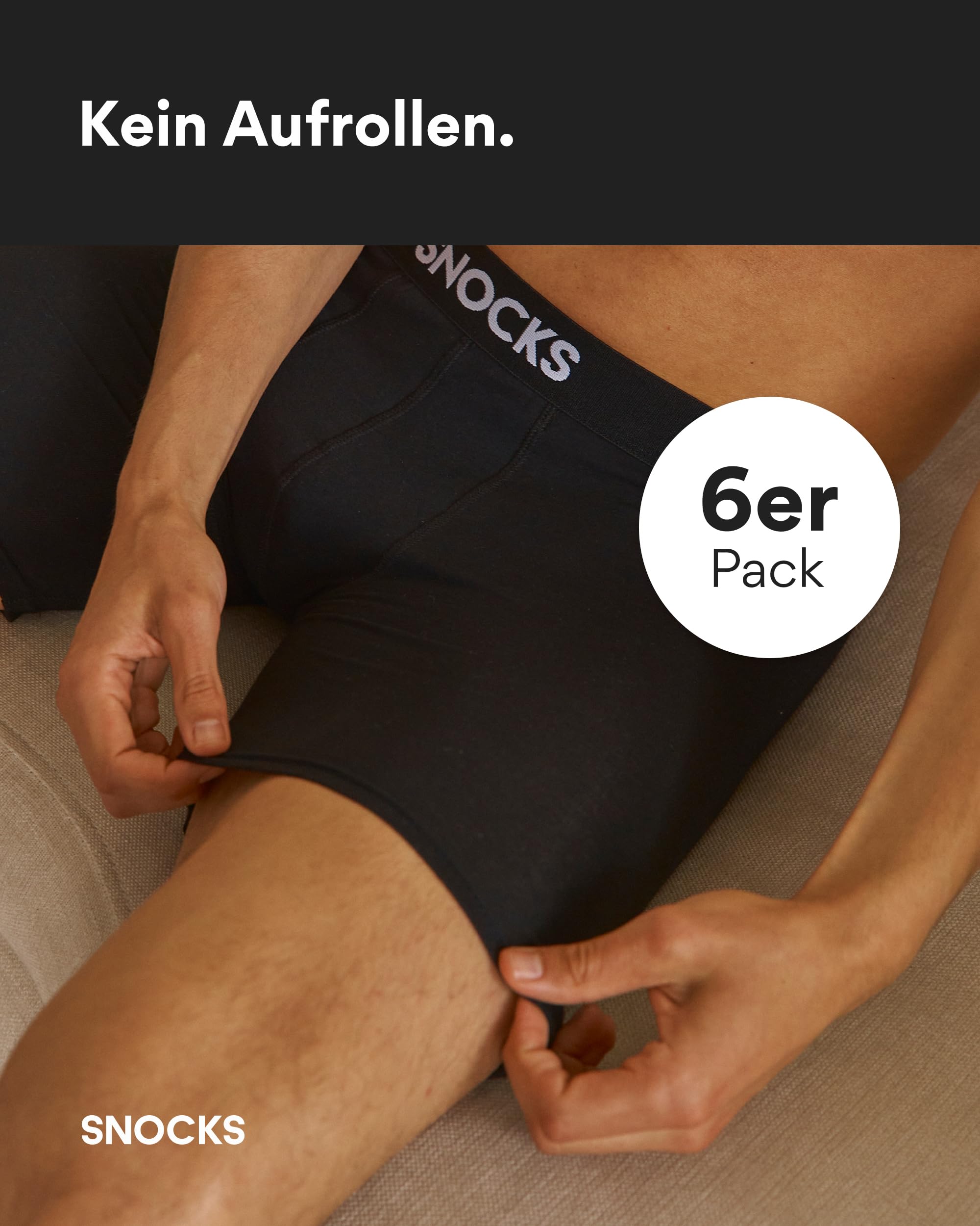 Snocks Lange Boxershorts Herren Bio-Baumwolle 6er Pack Atmungsaktiv Sport Alltag Unterhosen Gr. S-4XL