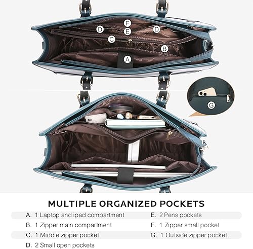 Miniatura 2 de LOVEVOOK Bolsa para laptop para mujer, bolsa de mano grande de 15.6 pulgadas, bolso de hombro para trabajo de negocios