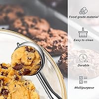 Vista 5 de Cuchara para Helado, Juego de 3 Cucharas para Galletas, Juego de Cucharas para Galletas de Acero Inoxidable para Hornear Juego de 3, Cuchara