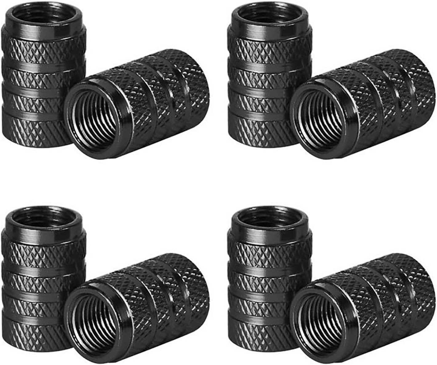 8 Pcs Tyre Valve Caps, Black Stem Dust Caps,Car Tire Valve Stem Caps,Universal Aluminum Tire Valve Cap Valve Covers Replacement for Cars,Bike, Motorcycles, Black