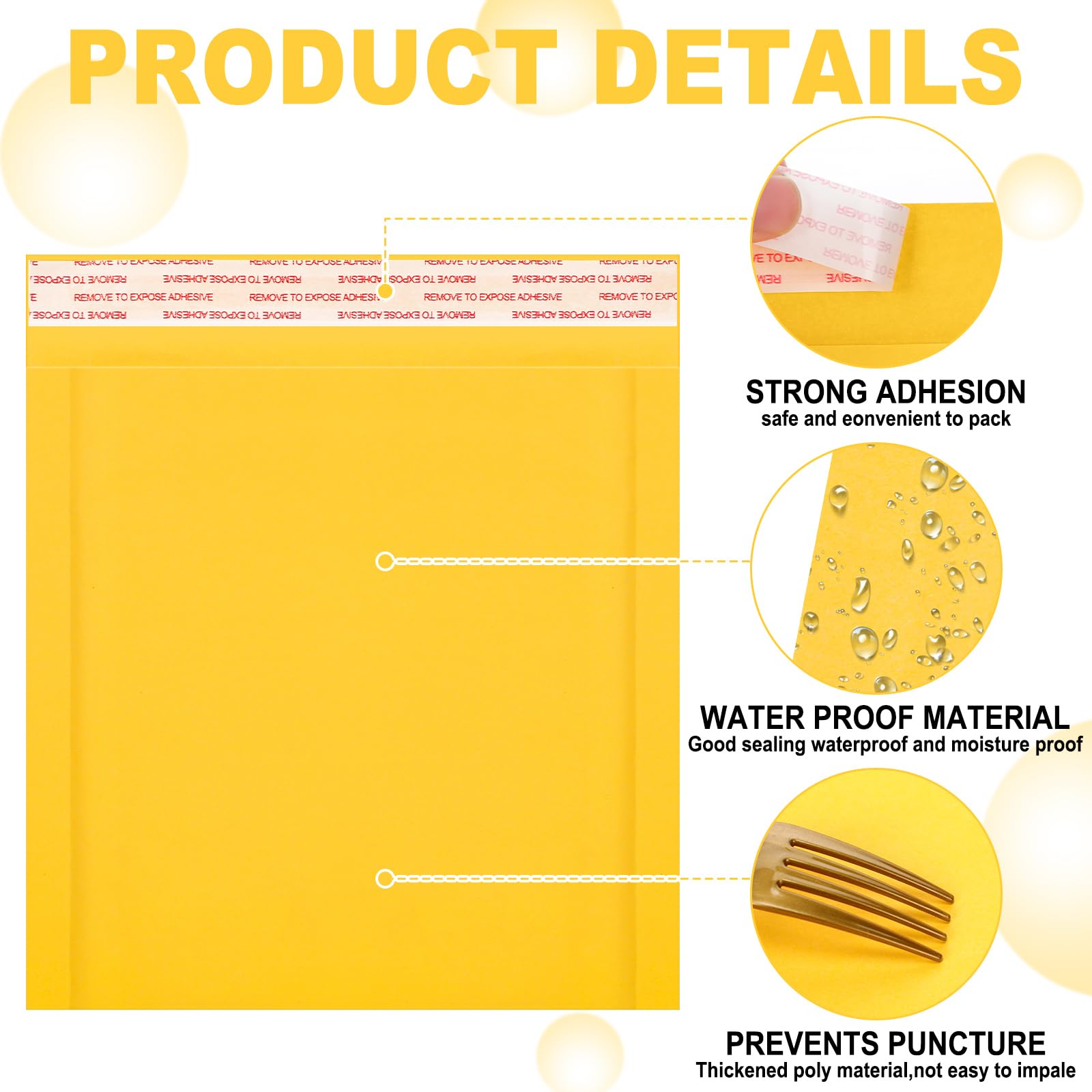 Tioncy Lot de 100 enveloppes à bulles en kraft pour petites entreprises, 18,3 x 20,5 cm, enveloppes rembourrées pour CD, jeux vidéo