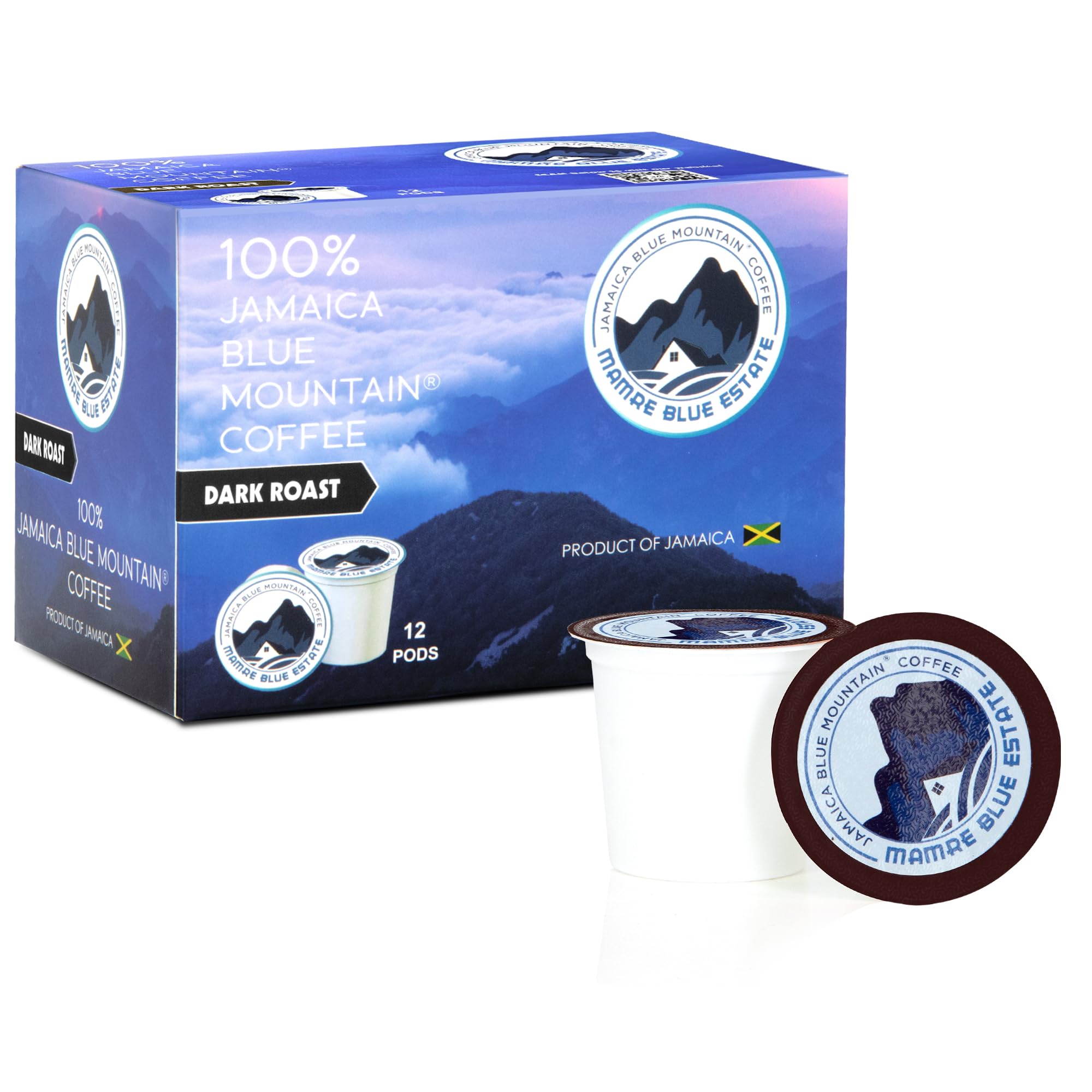 Mamre Blue 100% Jamaica Blue Mountain Coffee (12 Count, Dark Roast)