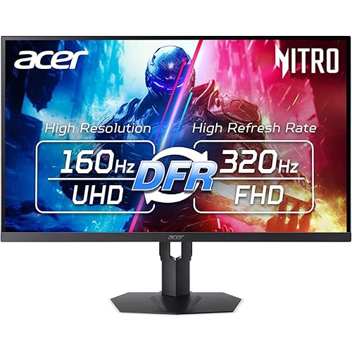 Acer Nitro 31.5” 4K UHD 3840x2160 Gaming IPS MiniLED Monitor | AMD FreeSync Premium | 160Hz Refresh Rate to FHD 320Hz (DFR) | Up to 0.5ms | 1x Display Port 1.4 & 2x HDMI 2.1 Ports | XV325QK V3bmiipprx