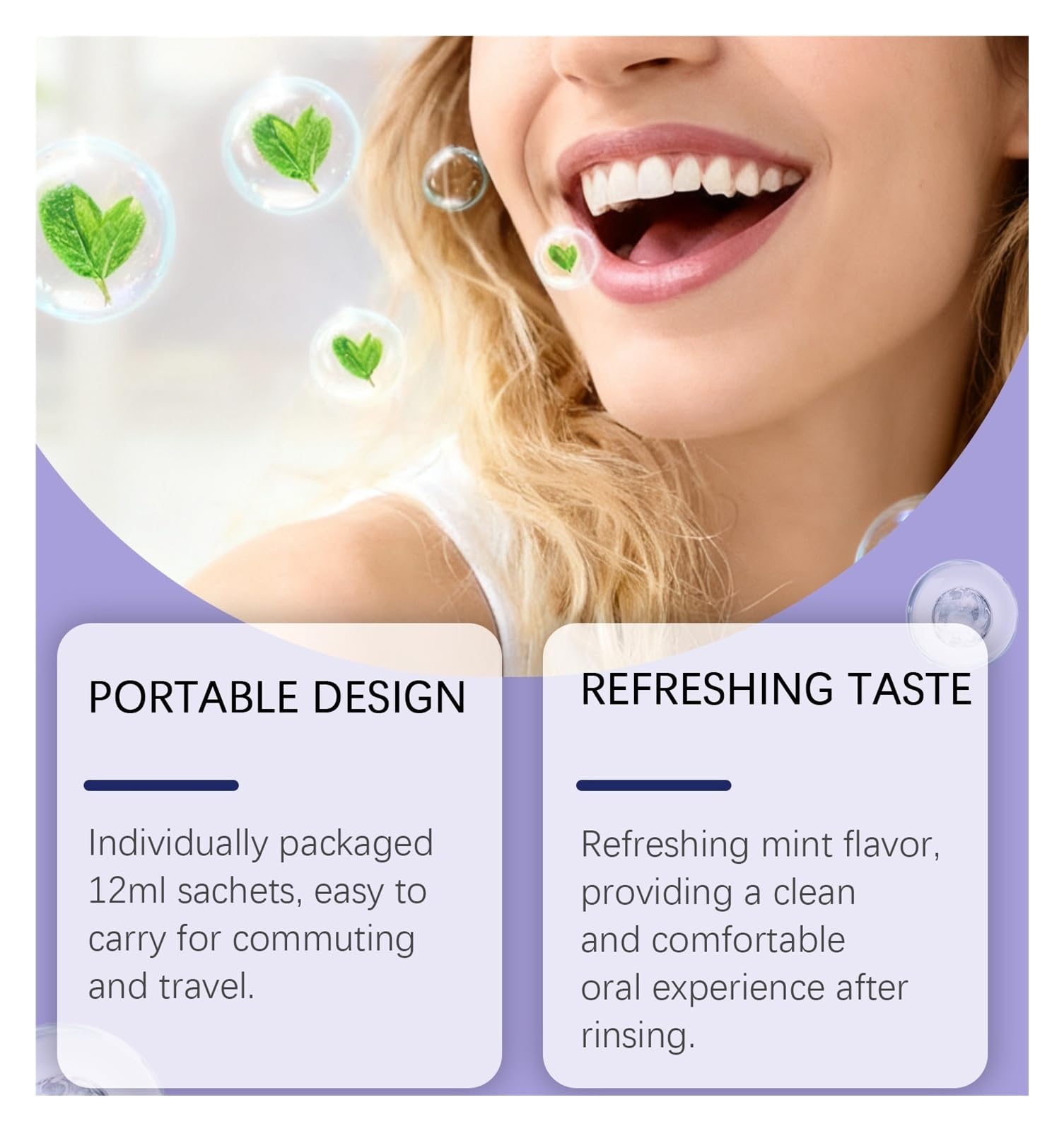 Enjuague bucal morado de 240 ml, limpia suavemente la boca, refresca el aliento y protege los dientes, un elemento esencial for el día a día(2pcs)