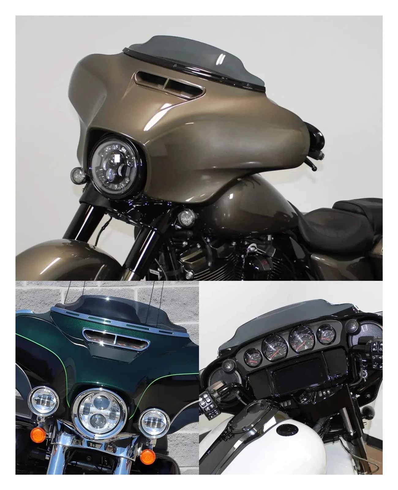 Parabrezza Moto Spoiler Per Electra Per Street Per Glide Per Touring Per Ultra Limited 1996-2013 Parabrezza Carenatura Copertura Del Parabrezza 4.5'' 6" 7'' Parabrezza Moto Deflettore(Tea 4.5inch)