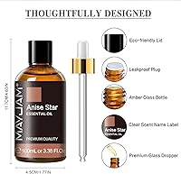 Vista 6 de Aceite esencial de estrella de anís, aceites puros de estrella de anís de MAYJAM para difusores, 100 ml/3.38 FL.OZ de aceite esencial de estrella