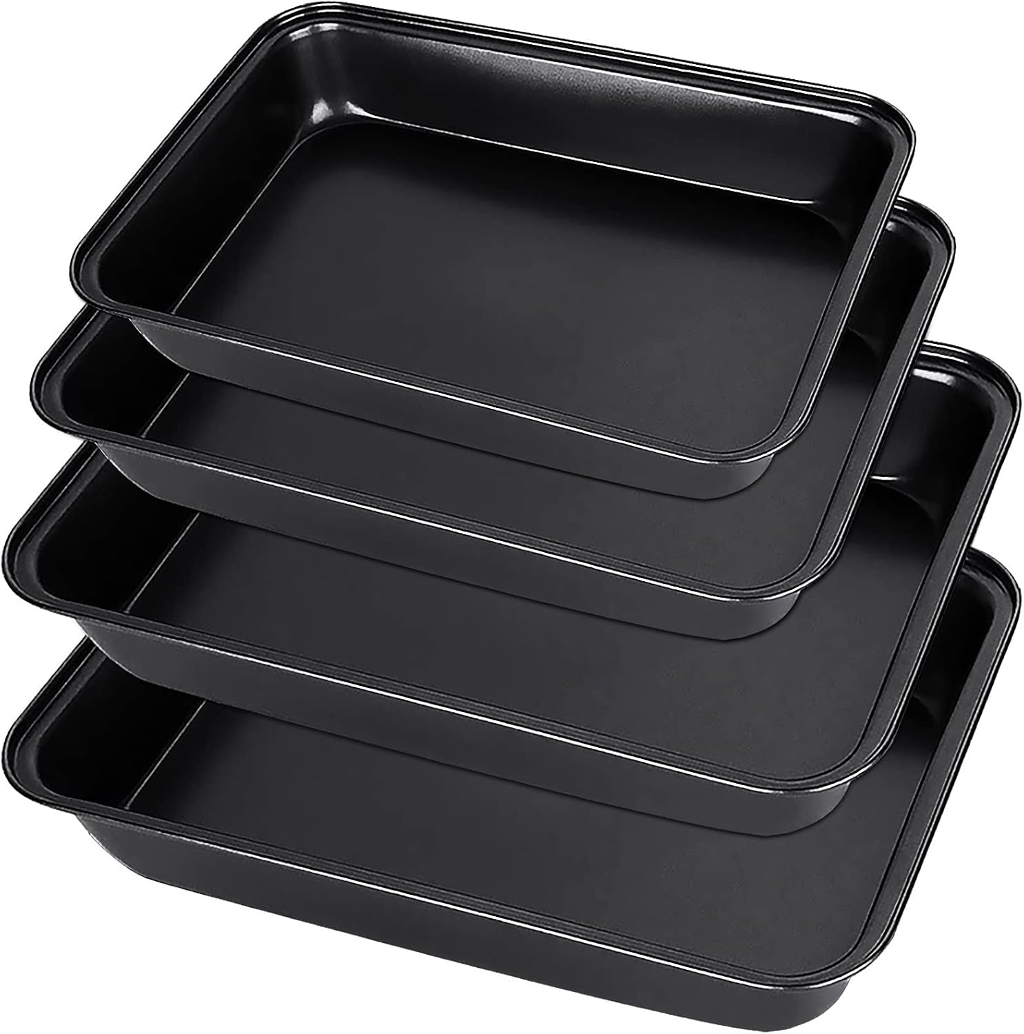 WAIZHIUA 4Pcs Non Stick Baking Tray 3 Sizes Heavy Duty Carbon Steel