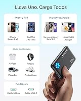 Vista 8 de INIU Cargador portátil, ultra delgado de 45W de carga rápida con cable USB C adjunto, batería de power bank PD de 10000mAh segura para vuelos, Negro