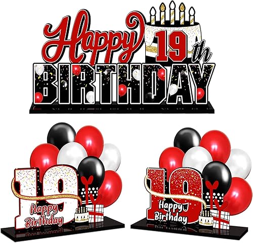 Miniatura 135 de LINGTEER Juego de centros de mesa de acrílico azul con texto en inglés «Happy 100th Birthday» – Decoración de regalo de fiesta de cumpleaños número