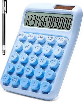 Desk Calculator, 12-Digit Large LCD Display, Big Buttons with% Key