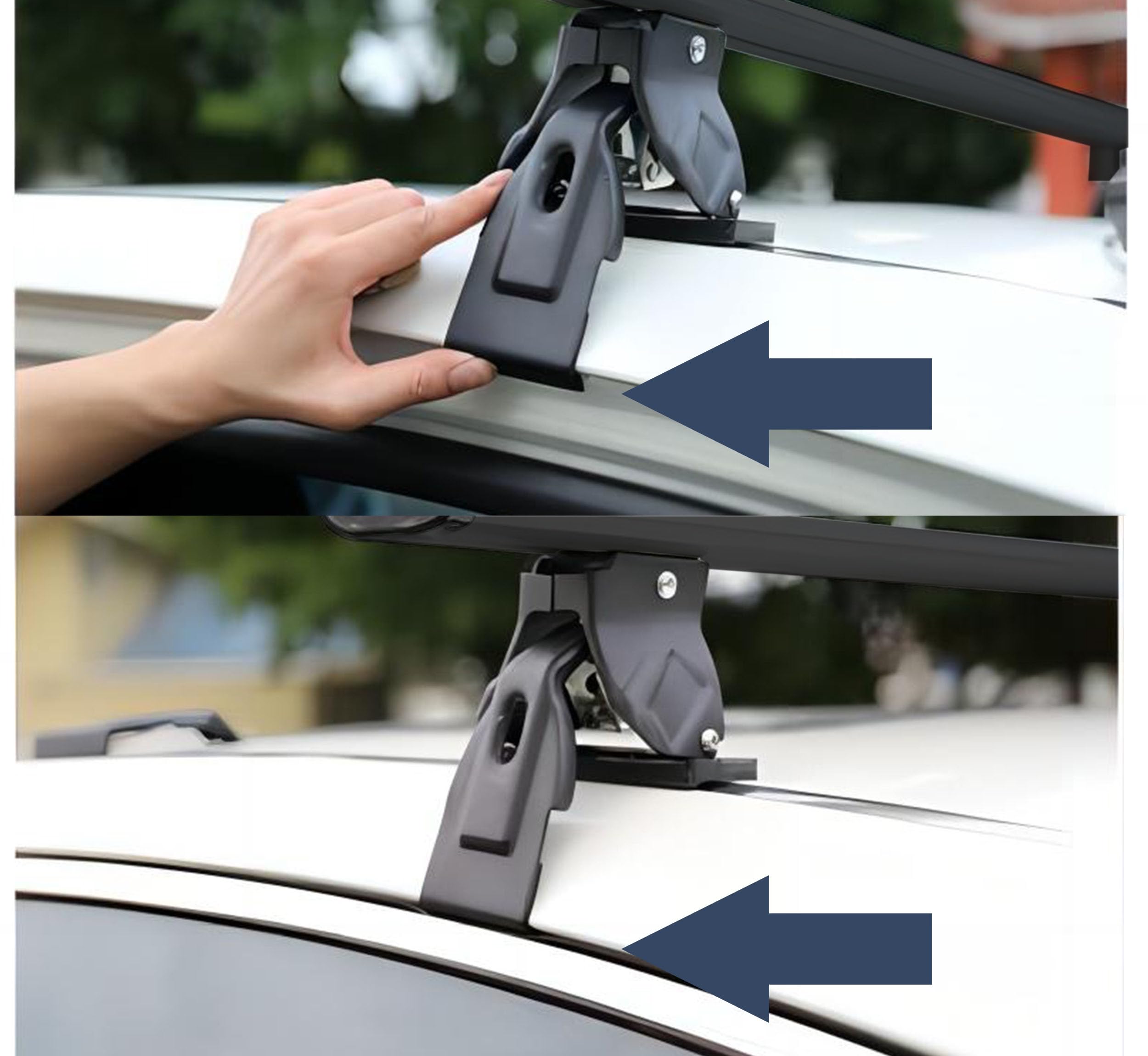 Rebeca Shop Barre portapacchi universali, per tutti i tipi di auto, scegli il modello adatto dal menu (LS5502-LS5503 Per tetto liscio, 130cm Per tetto liscio LS5502)
