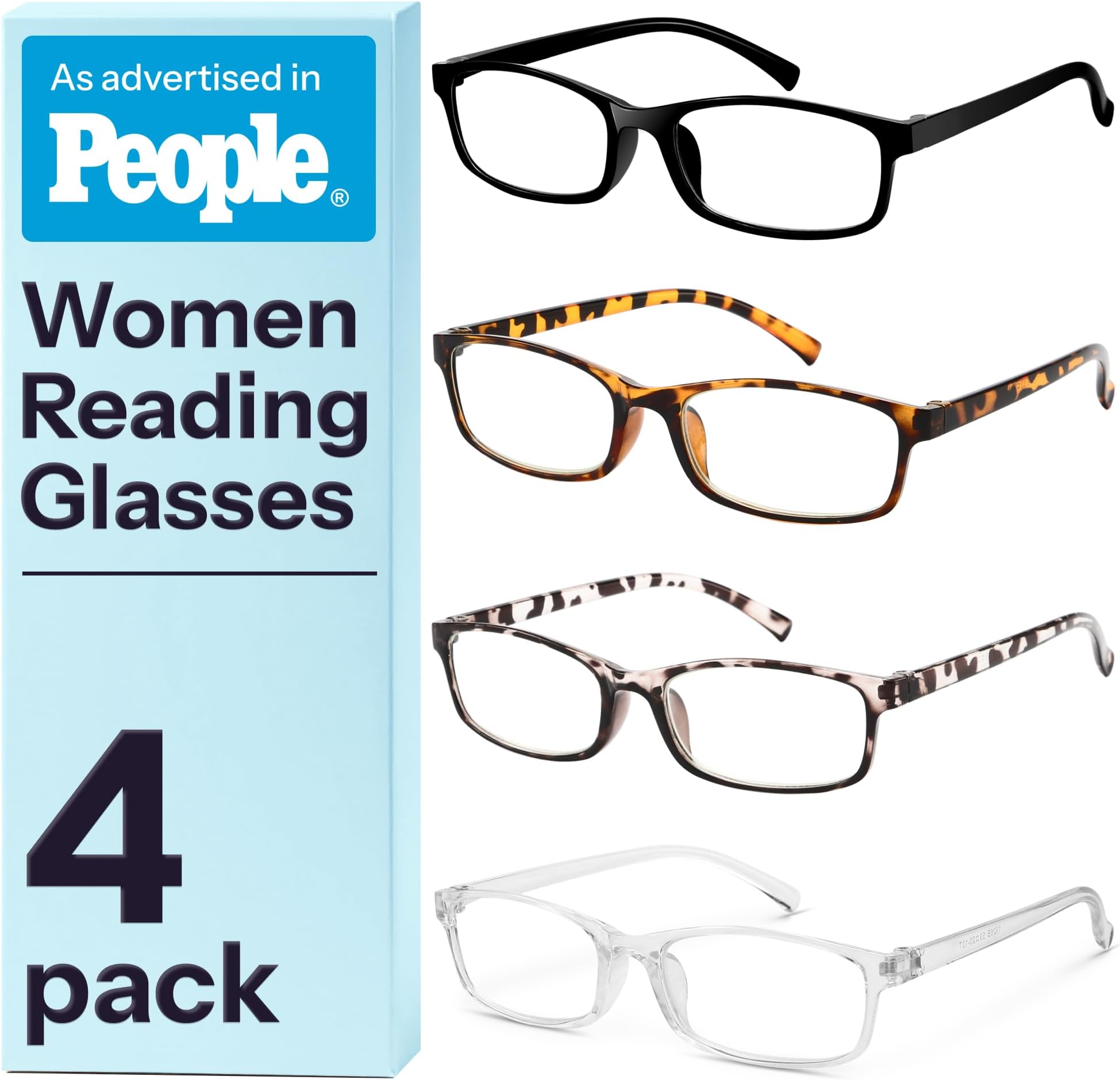 Gaoye +1.0 Multi Pack Reading Glasses - Blue Light Blocking Lenses, TR90 Frames, UV400 - Eyeglasses with Clear Vision