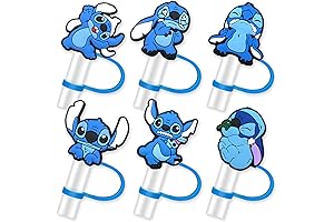 6Pcs Cute Cartoon Straw Covers Cap for Reusable Stanley Tumblers Cup or other Straws