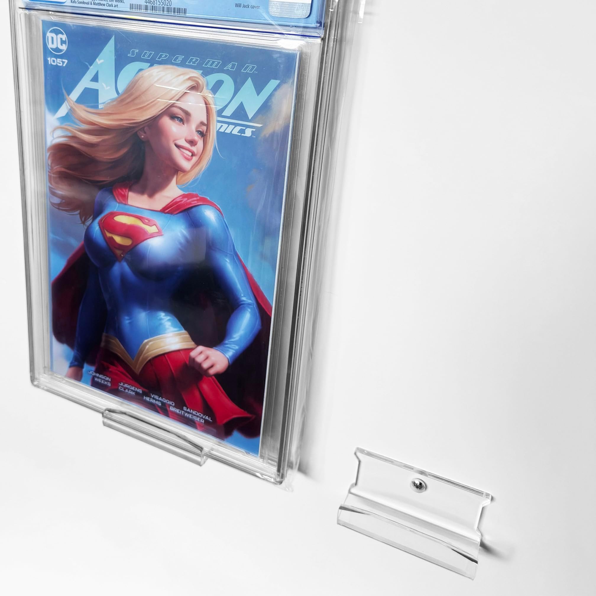 Comic Book Wall Mount – Clear Acrylic Floating Display Shelves for Comics, Trading Cards, Vinyl Records, and Collectibles – Modern Minimal Display for Collectors