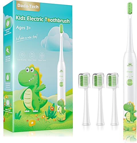 Miniatura 8 de DADA-TECH Cepillo de dientes eléctrico para niños recargable, cepillo de dientes suave con temporizador alimentado por tecnología Sonic para niños y