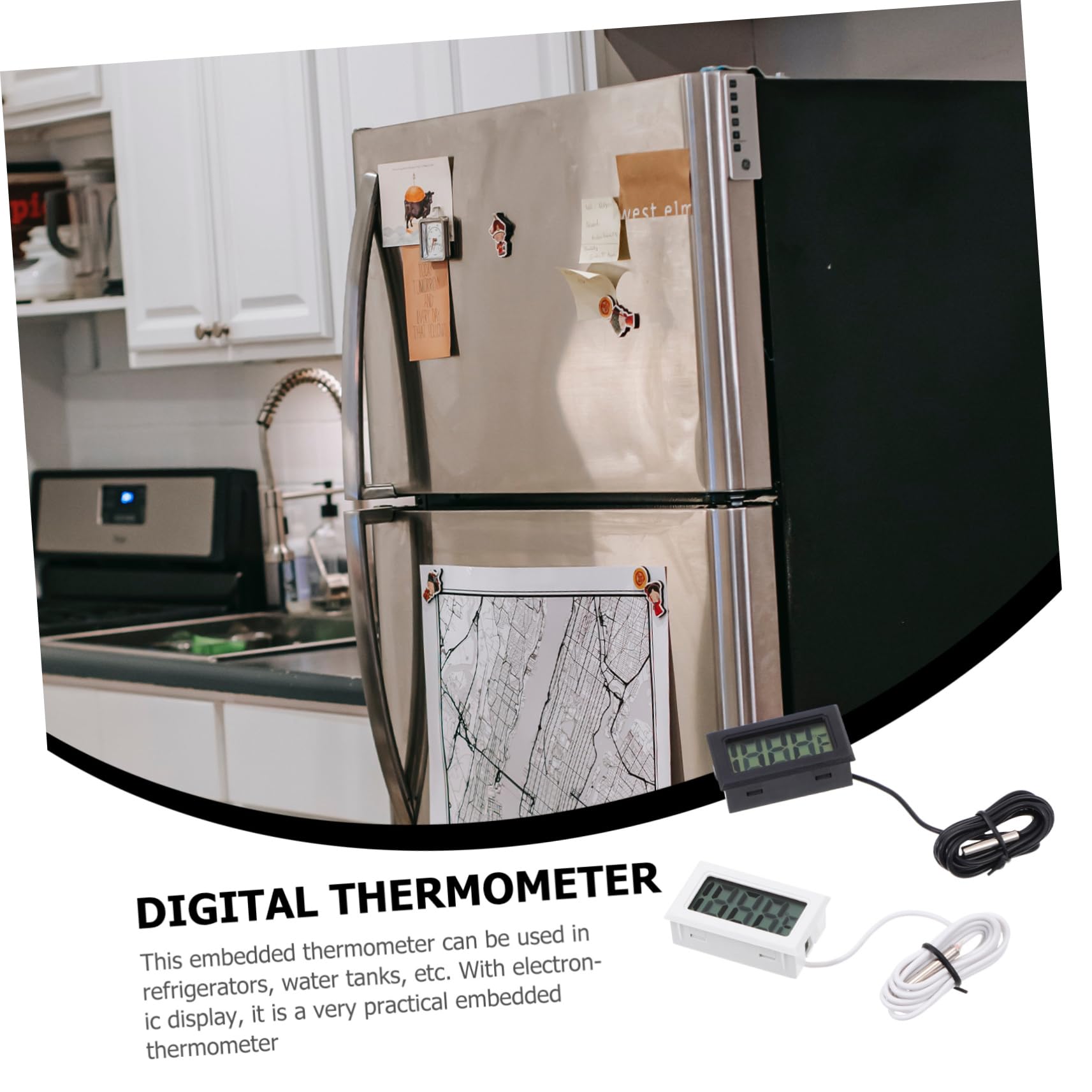 POPETPOP Refrigerator Thermometer Large Display Digital Thermometers for House Mason Jar