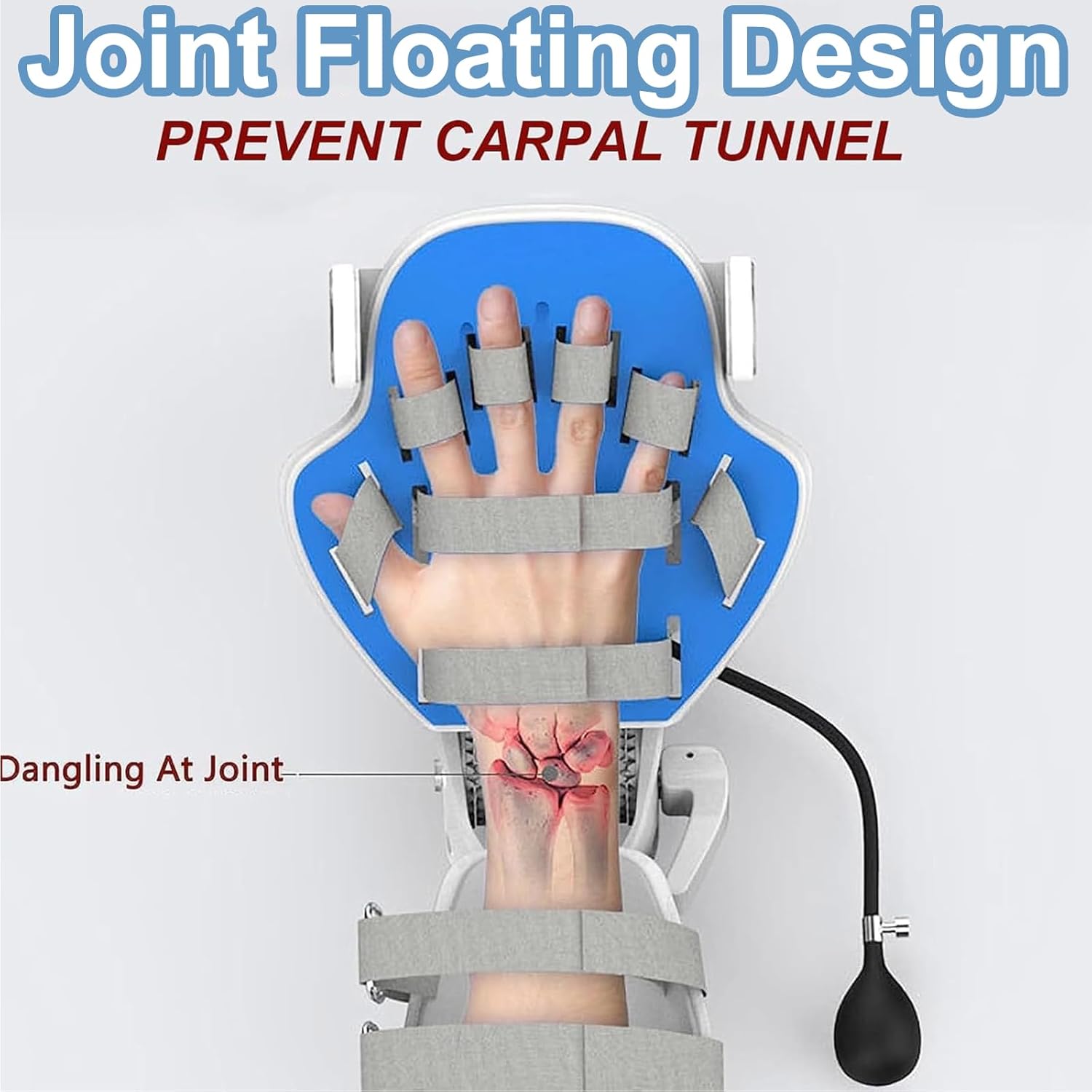 Wrist Full-Angle Trainer, Wrist Joint Rehabilitation Device, Manual Airbag Control, Two-Way 0-90° Palmar Flexion/dorsiflexion Exercise, Used for Wrist Fractures, Stroke Hemiplegia, Nerve/Tendon Damage