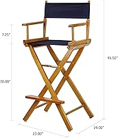 Vista 367 de Casual Home - Silla de director de 30 in, marco blanco, con lona color blanco, altura de barra