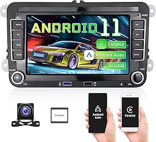 Android 11 Car Stereo with Wireless Apple Carplay Android Auto for Volkswagen Jetta Tiguan Golf Passat Beetle Seat Skoda 7 Inch Touchscreen Radio with Backup Camera GPS Navigation WiFi Bluetooth FM