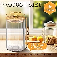 Vista 2 de Rtteri 6 unidades de almacenamiento de vidrio con tapas herméticas de 30 onzas, tarros de almacenamiento de galletas decorativos, recipientes