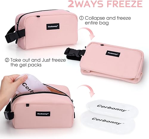 Miniatura 2 de Pequeña bolsa hielera congelable para el trabajo, escuela, viajes, pequeña bolsa aislada para niñosadultos, bolsas de almuerzo congelables, bolsa de