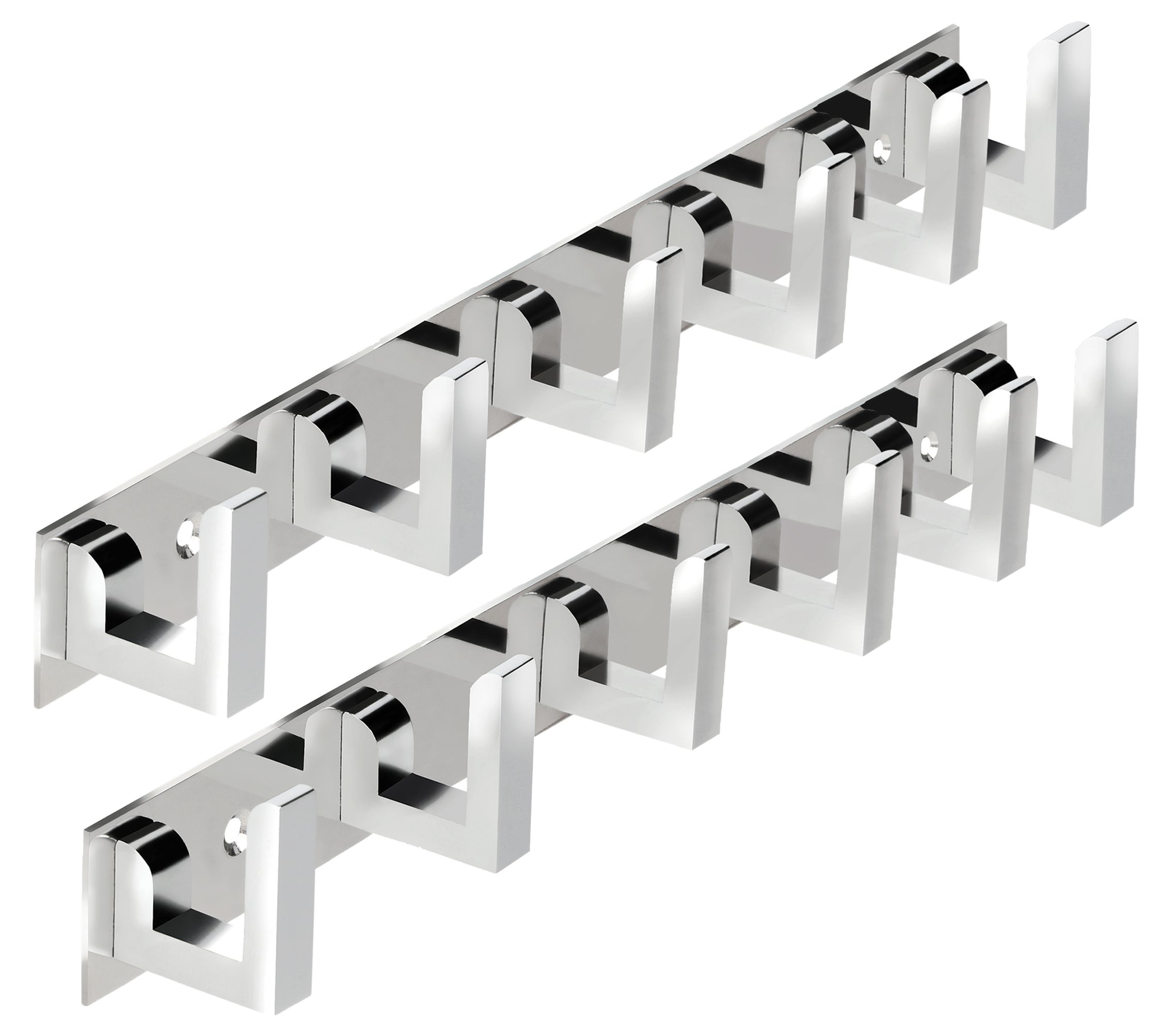 DOCOSS ® -Pack of 2-Classic Glossy- 6 Pin Bathroom Cloth Hooks Hanger Door Wall Robe Hooks Rail for Hanging Keys,Clothes,Towel Steel Hook (2) (B0773TDVB9) Amazon Price History, Amazon Price Tracker