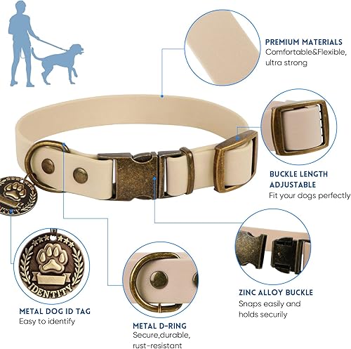 Miniatura 8 de Wisedog Juego de collar y correa para perro combinado collares ajustables para mascotas con correas para perros pequeños, medianos y grandes,