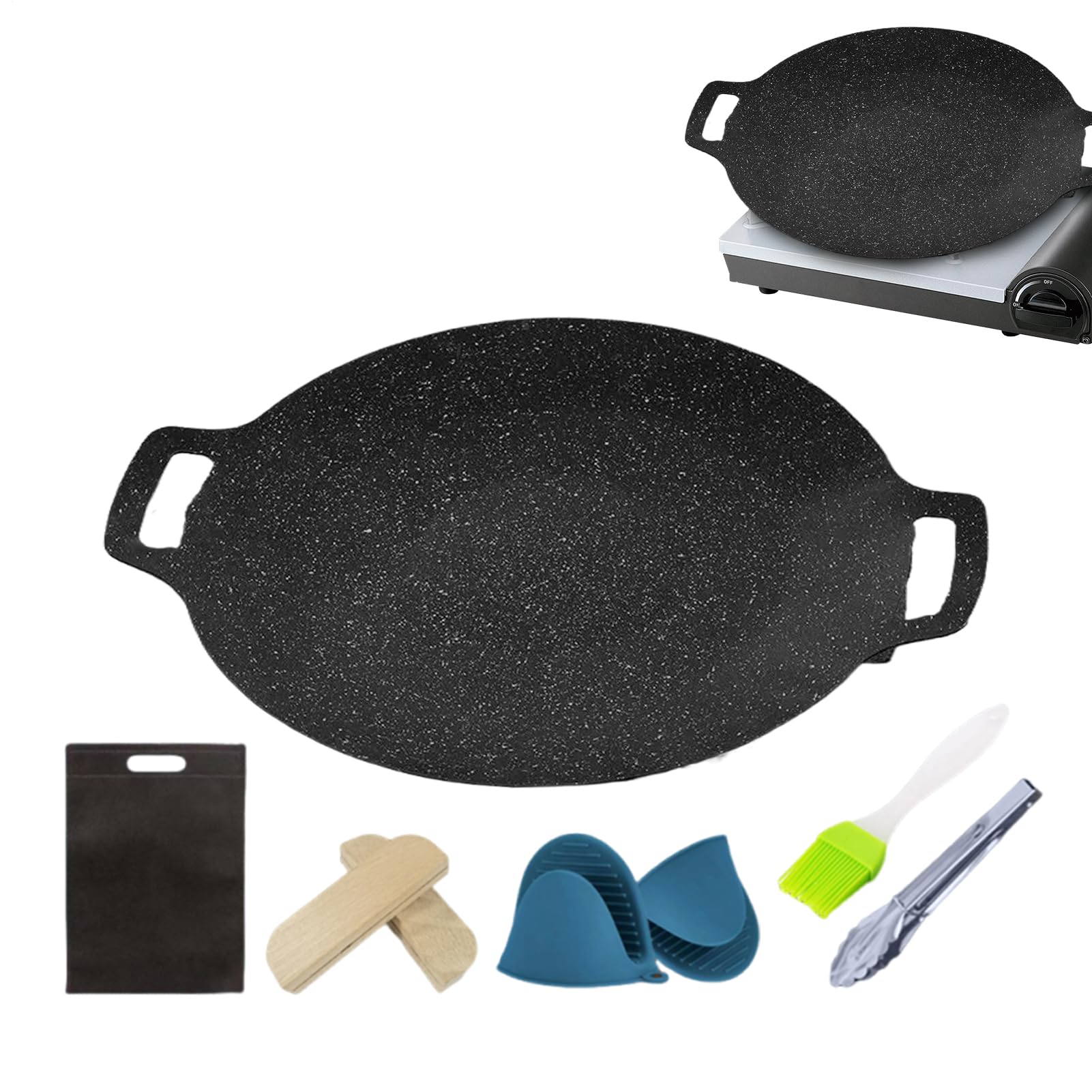 Poêle à griller coréenne portable antiadhésive pour cuisson de camping