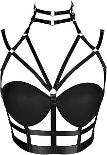 Women's Harness Body Bra Punk Elastic Adjustable Bra Gothic Carnival Halloween Dance Costume Accessories