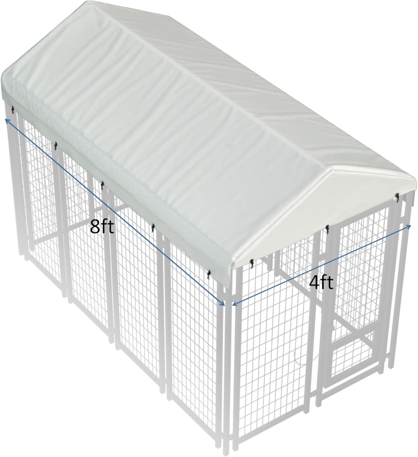 Outdoor Dog Kennel Cover 8'L x 4'W Replacement Dog Kennel Cover Made of 900D Waterproof Oxford Fabric Beige (Frame Not Included)