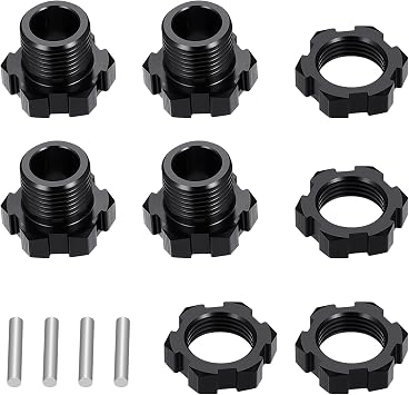 4 Pack MORFUM Aluminum RC Wheel Hex Hubs Adapter and Nuts Splined Extended Wheel Hub Drive Combiner Compatible with 1/7 Arrma Felony 6S RC Crawler Car Upgrades