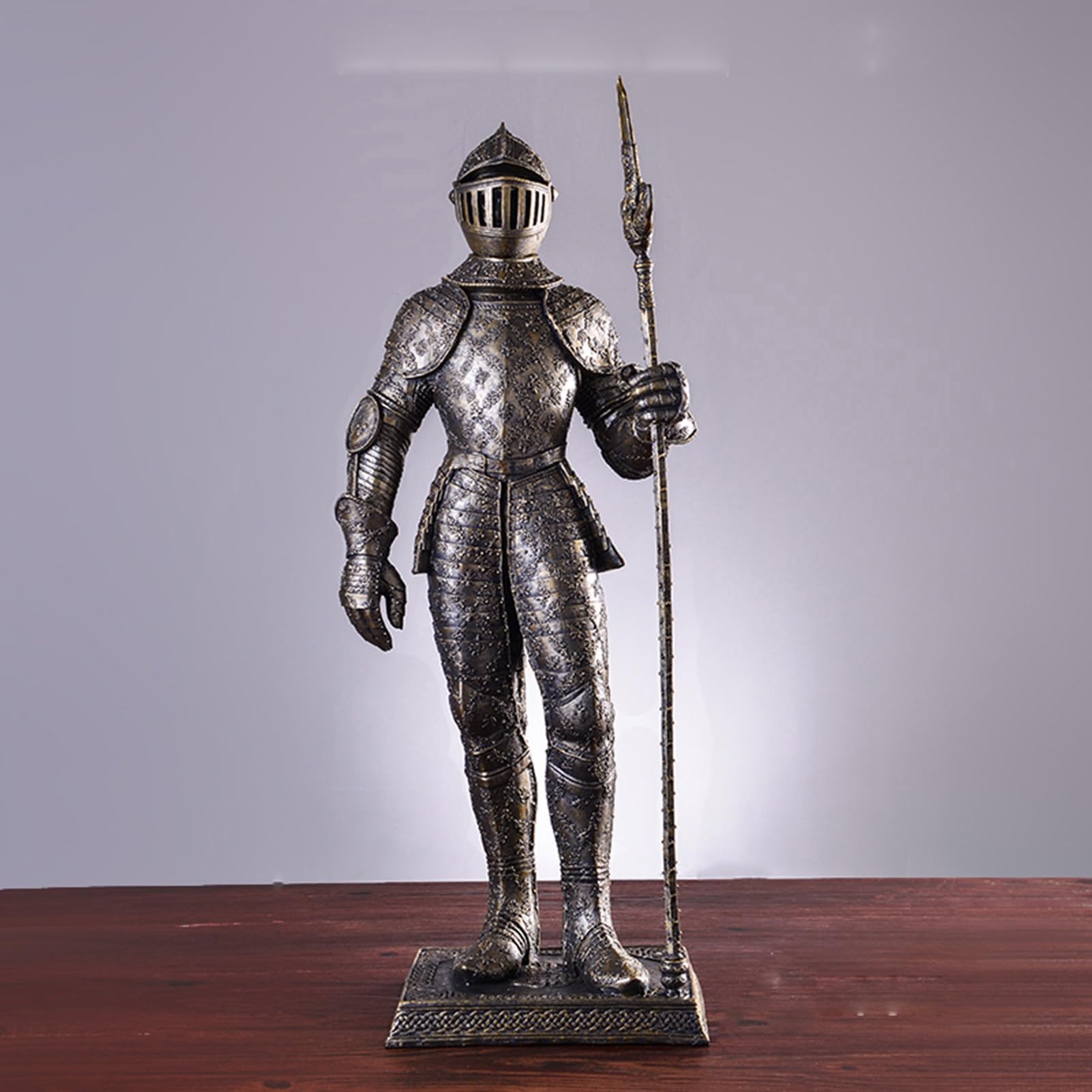 dekoracja biurka zabawna sztuka statuetka rzeźba - figurka rycerza ornament zbroja, figurka na biurko, dekoracja do biura domowego, rzeźba na koniu kolekcjonerska figurka dekoracyjna, Hom