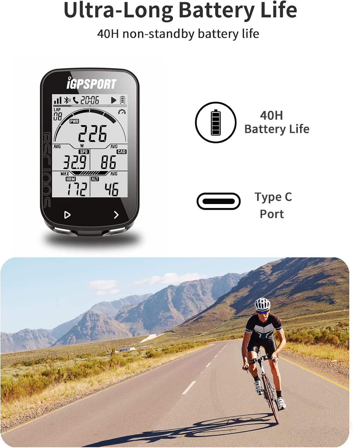 iGPSPORT BSC100S Bicycle/Bike Computer Wireless, 2.6-inch LCD Display GPS Bike Computer : Sports & Outdoors