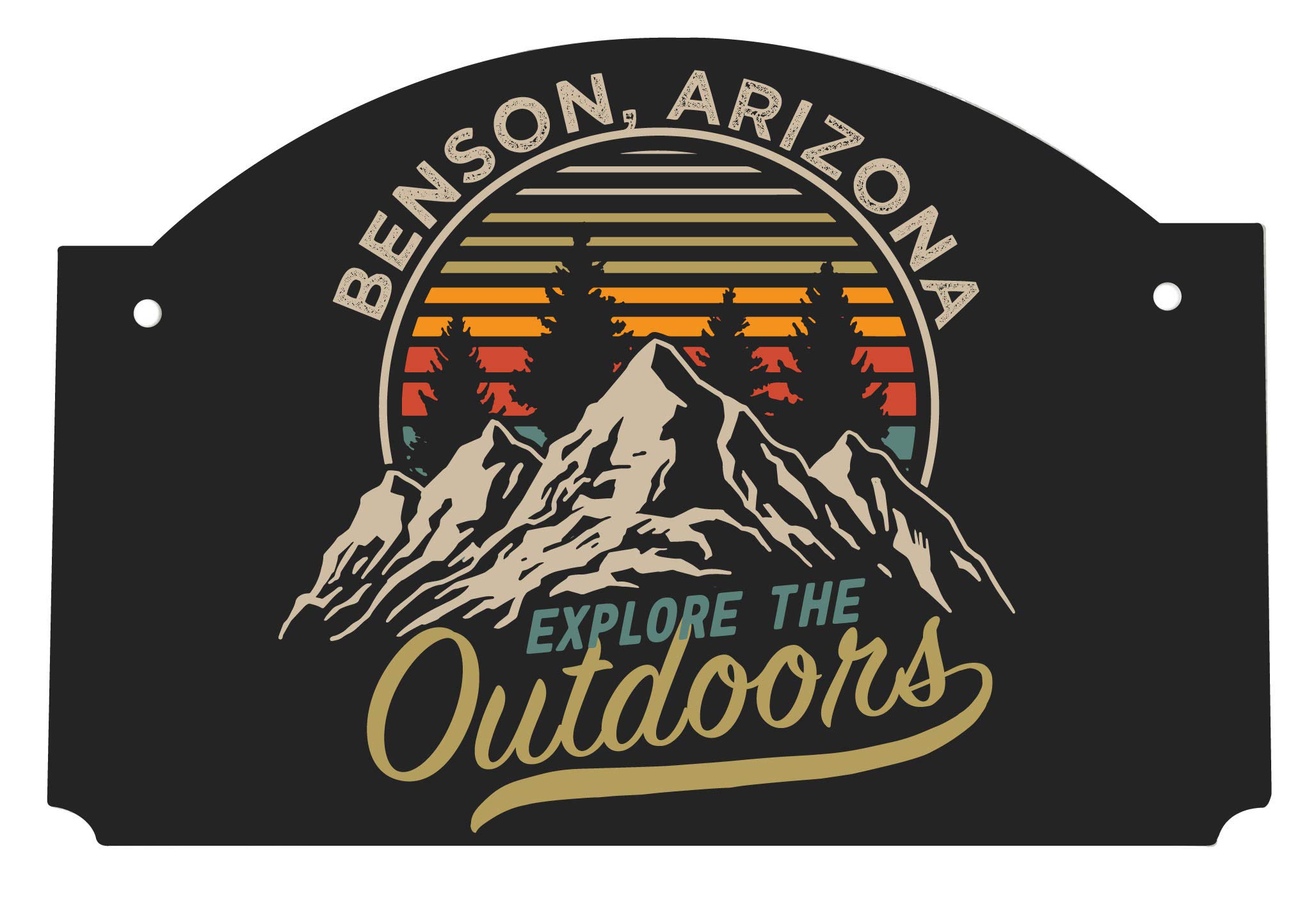 Benson Arizona Souvenir The Great Outdoors 9x6-Inch Wood Sign with String
