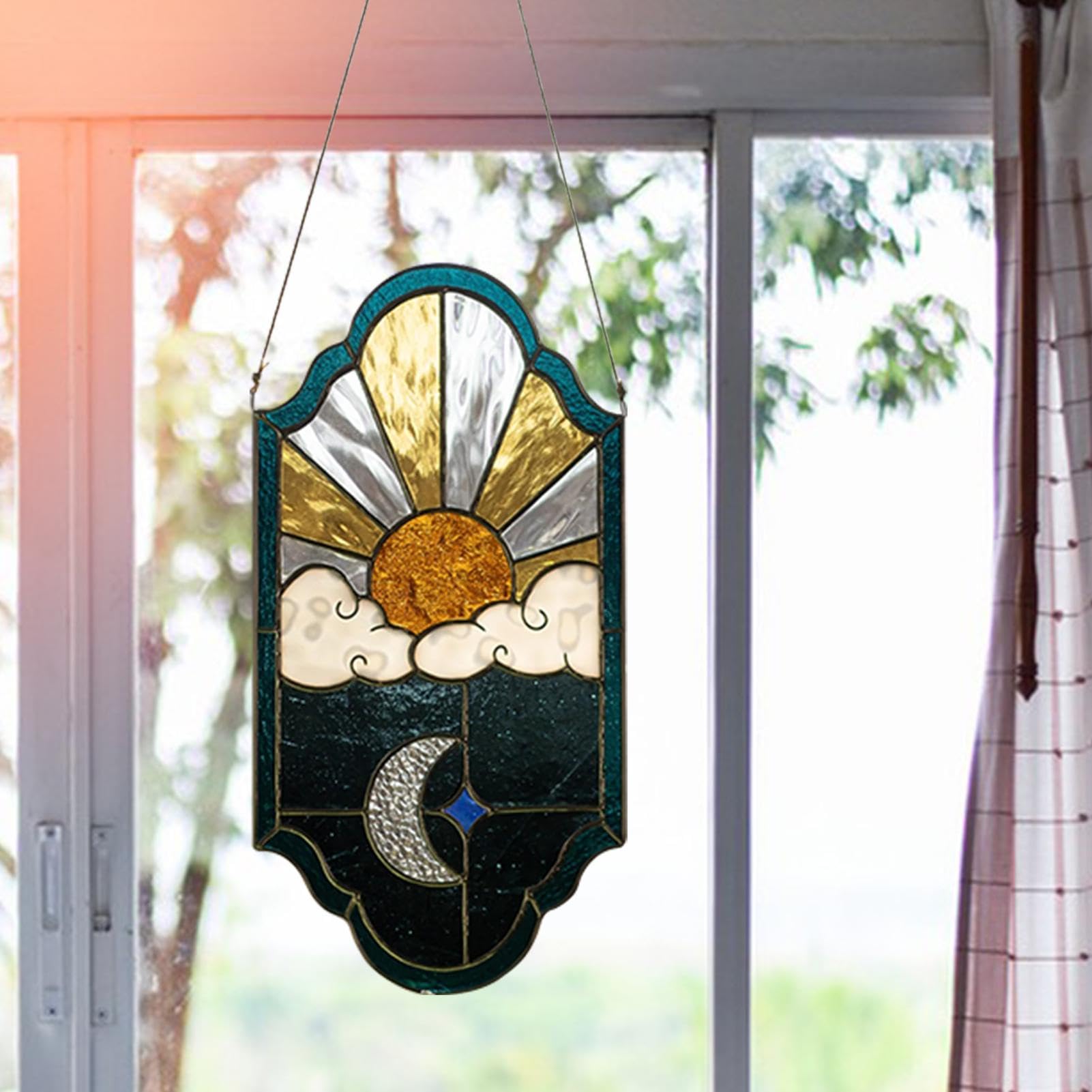 Acchiappasole In Legno - Suncatcher Diametro 110mm, Lunghezza 600mm Per Decorazioni Solari