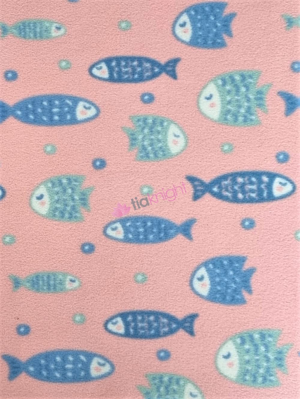 Tia Knight New Exclusive Children's Prints Premium Quality Anti-Pill Polar Fleece Soft Washable Fabric Sold by The Metre Same Day Dispatch (Pink Fishes, 1 Metre) โ image 1