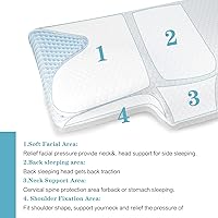 Vista 2 de Almohadas de espuma viscoelástica, almohada cervical para dormir de lado, espalda, boca abajo, almohadas cervicales ergonómicas para aliviar