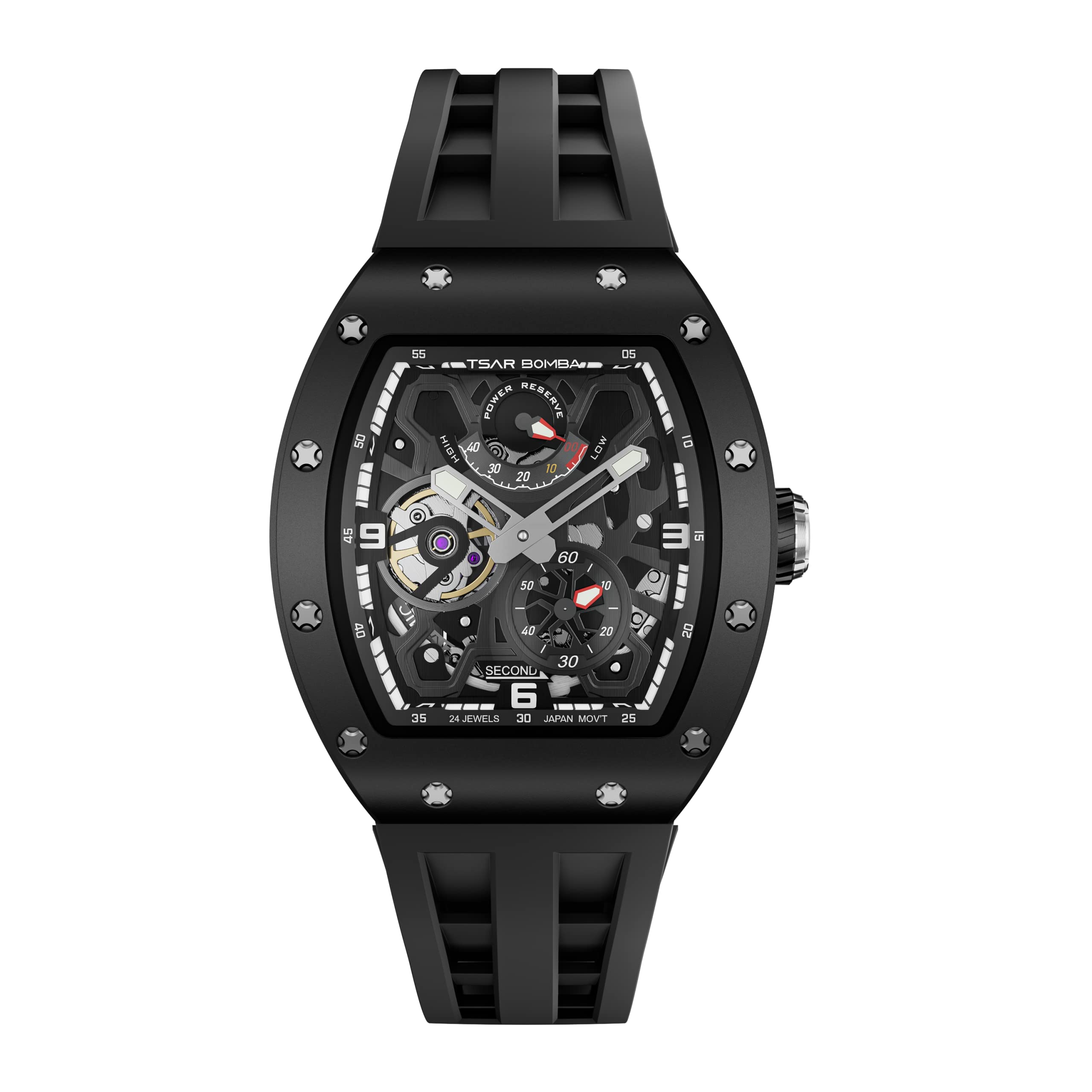 TSAR BOMBA Montre de Luxe Pour Homme Mouvement mécanique Automatique Japonais Cristal Saphir Etanche à 50M Ultra léger Fibre de Carbone Cadeau d'affaires Unique Montre analogique Lumineuse Mode