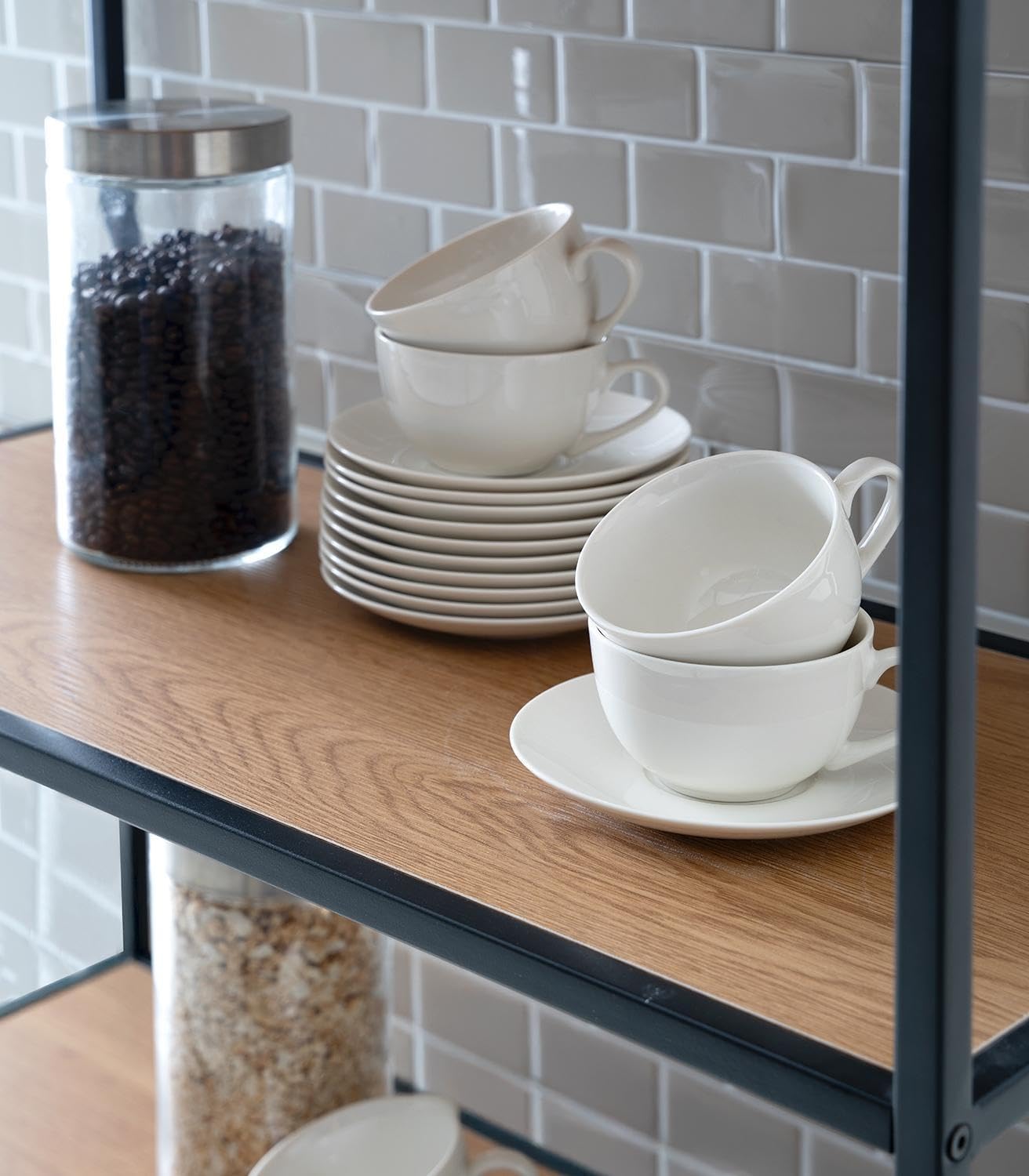 Cappuccinotassen mit Untertasse - 220 ml - Weiß - Bone China - 8er Set
