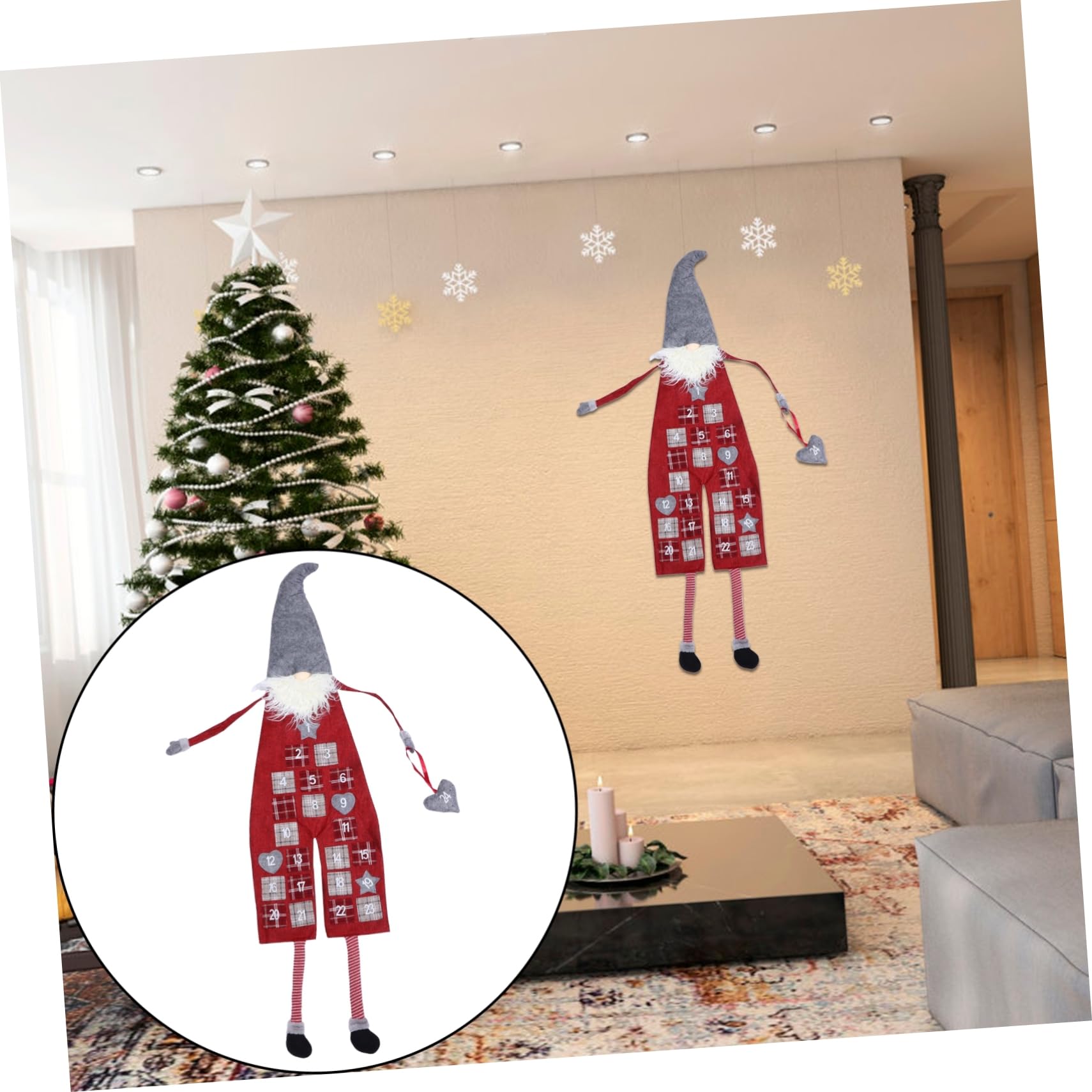 Cabilock Calendario De Adviento Con Diseño De Decoración Navideña Para Pared O Mesa Ideal Para Familias