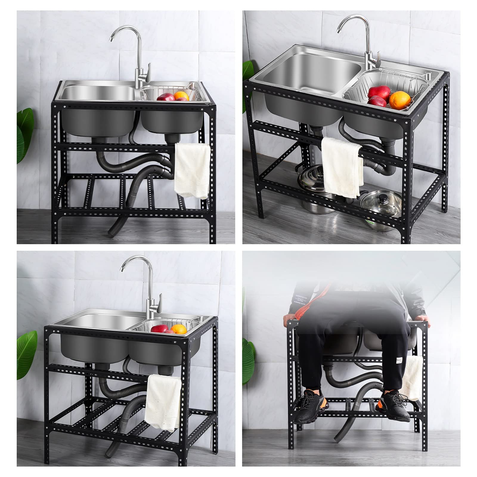 Freistehende Edelstahl-Küchenspüle - Einzelschale Für Profi-Küchen & Gastronomie