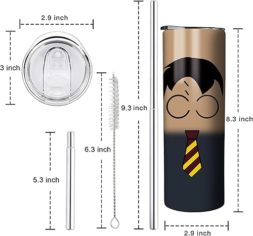 Miniatura 2 de Vaso delgado de acero inoxidable de 20 onzas a prueba de fugas con popote y tapa, taza de café de viaje para el hogar al aire libre, tazas térmicas
