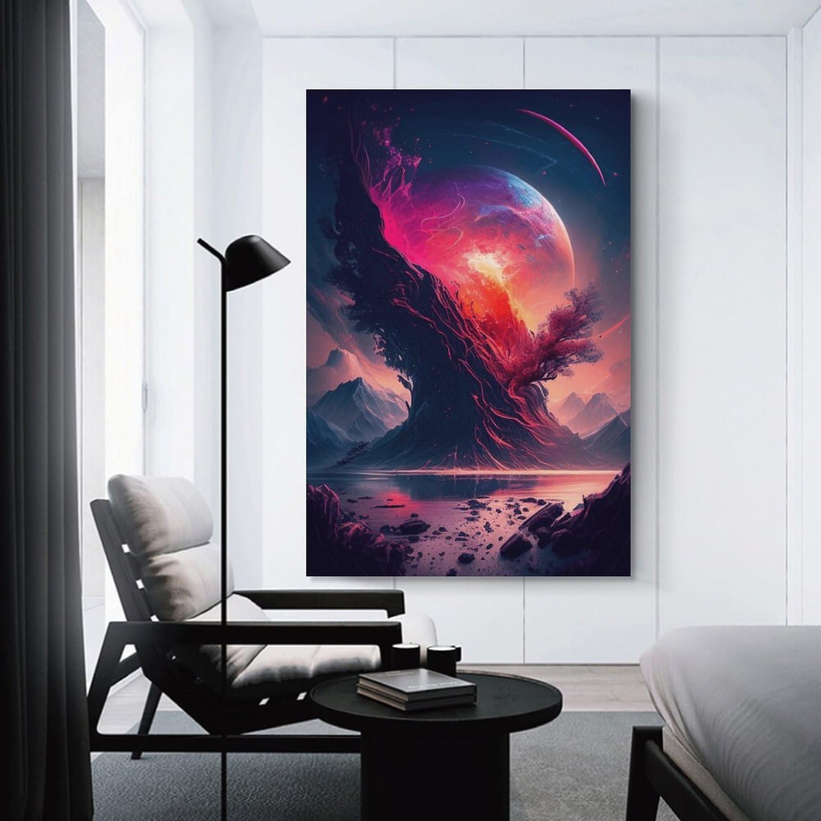 Junmoney Galactic Tree of Life Canvas Wall Picture, 08x12inch(20x30cm), for Wall Displays, Bedrooms Or Room Updates, Wall Decor Suited to Curated Displays