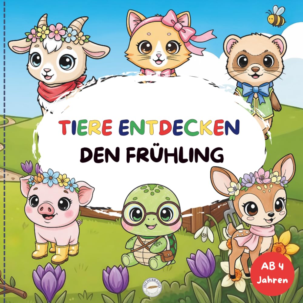Tiere entdecken den Frühling: Ein niedliches Malbuch mit großen Motiven für Kinder ab 4 Jahren