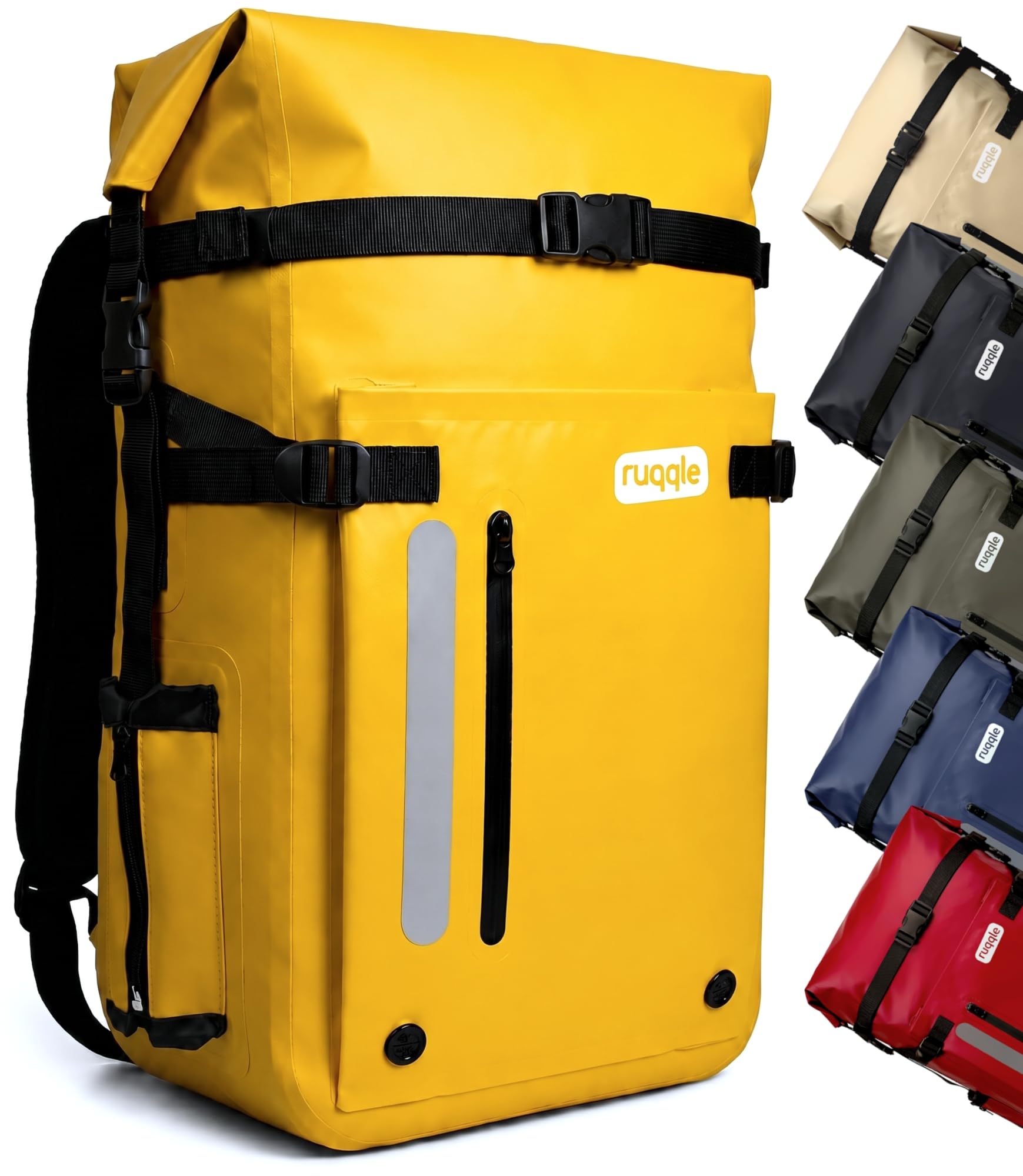 Ruqqle Versatile Waterproof Dry Bag 20/30/45L with 3 External Pockets, Waterproof Comfort Backpack Beach Boat Canoe Paddle Kayak Hiking Camping Fishing Motorcycle