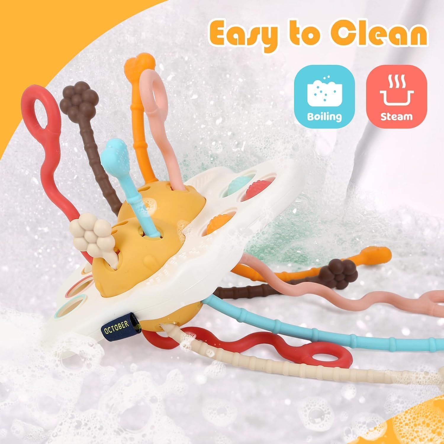 Supreme Deals® Montessori Sensory Teething Pull String Toys for 1+ Year Old Travel Toys for Babies, Food Grade Silicone Baby Fine Motor Skills Toddler Activity - Image 8 thumbnail