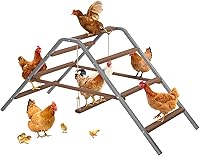 Petsfit Chicken Roosting Bar with Swing - Solid Wood & Rustproof Iron Perch for 10-12 Chickens, Weatherproof for Backyard Coops