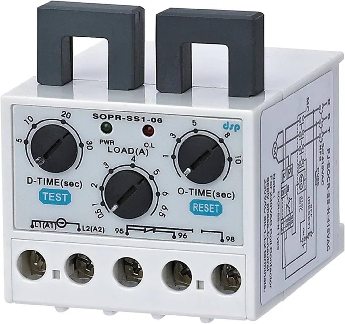 SOPR-SS1 Electronic Overload Motor Protector Thermal Relay(0.5-6.5A,Un 90-260VAC)
