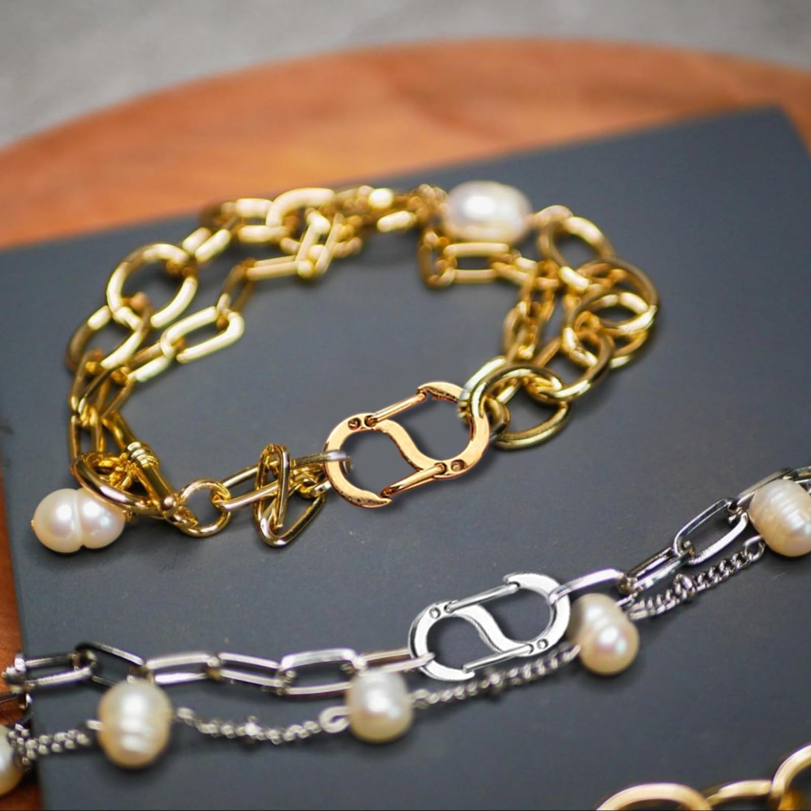 Nifocc Verstelbare metalen gespen voor ketting riem tas handtas verkort lengte accessoires 5 stuks 5 kleuren, Zilver