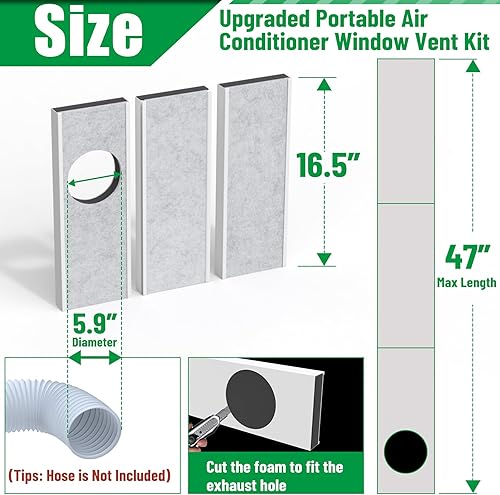 Miniatura 3 de Forestchill Kit de ventilación de aire acondicionado portátil con paneles de espuma aislante, kit de sellado de ventilación de CA ajustable con
